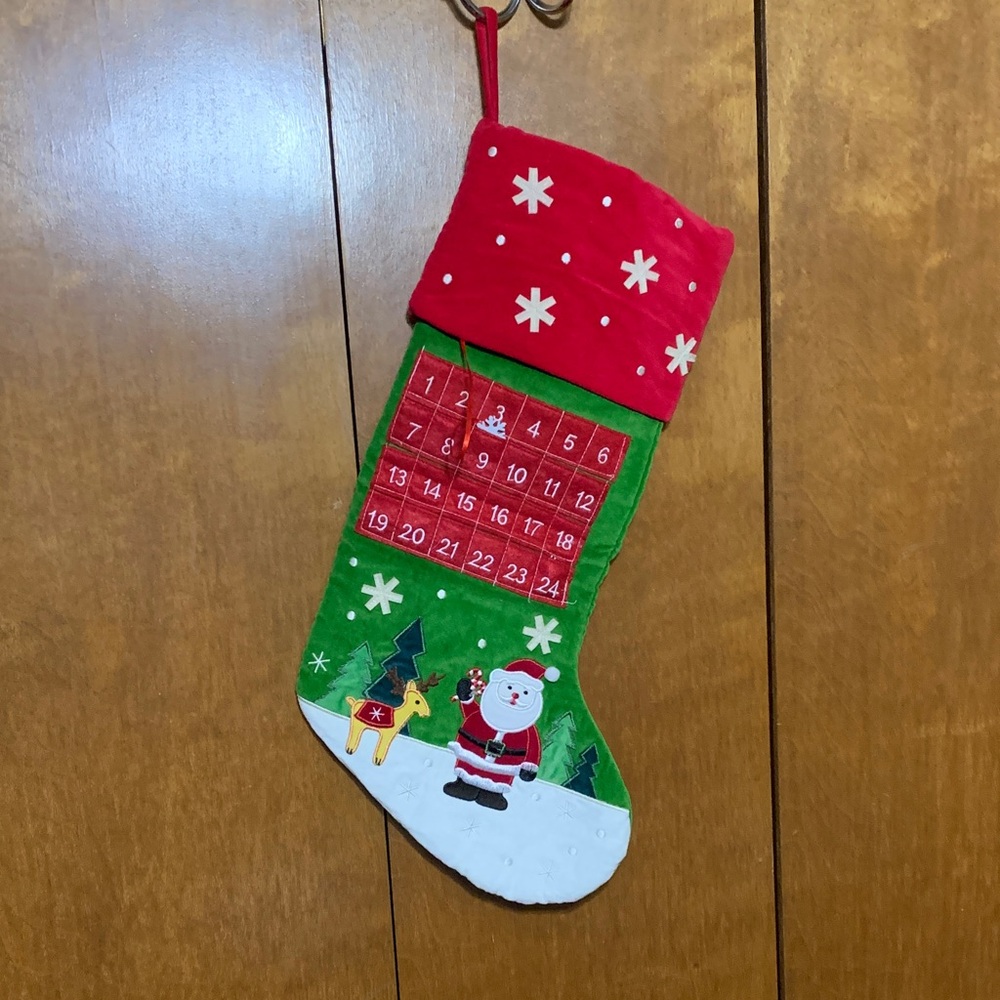 Festive Red and Green Christmas Stocking/Advent Calendar